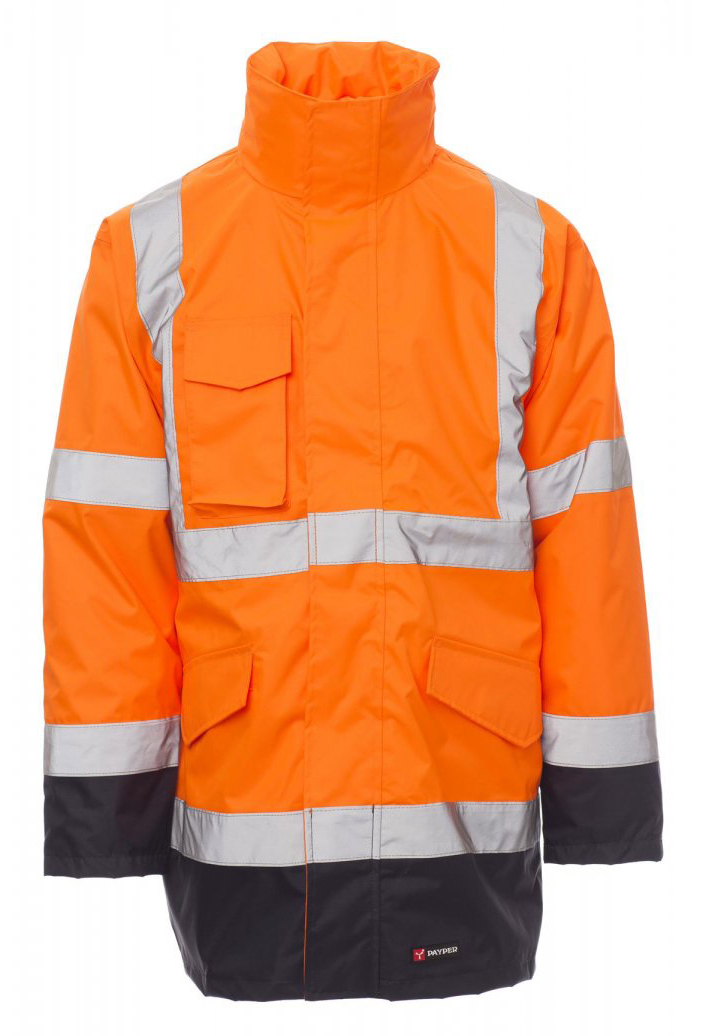 Payper DOCKYARD Reflexná bunda S, Fluorescent orange-Navy blue