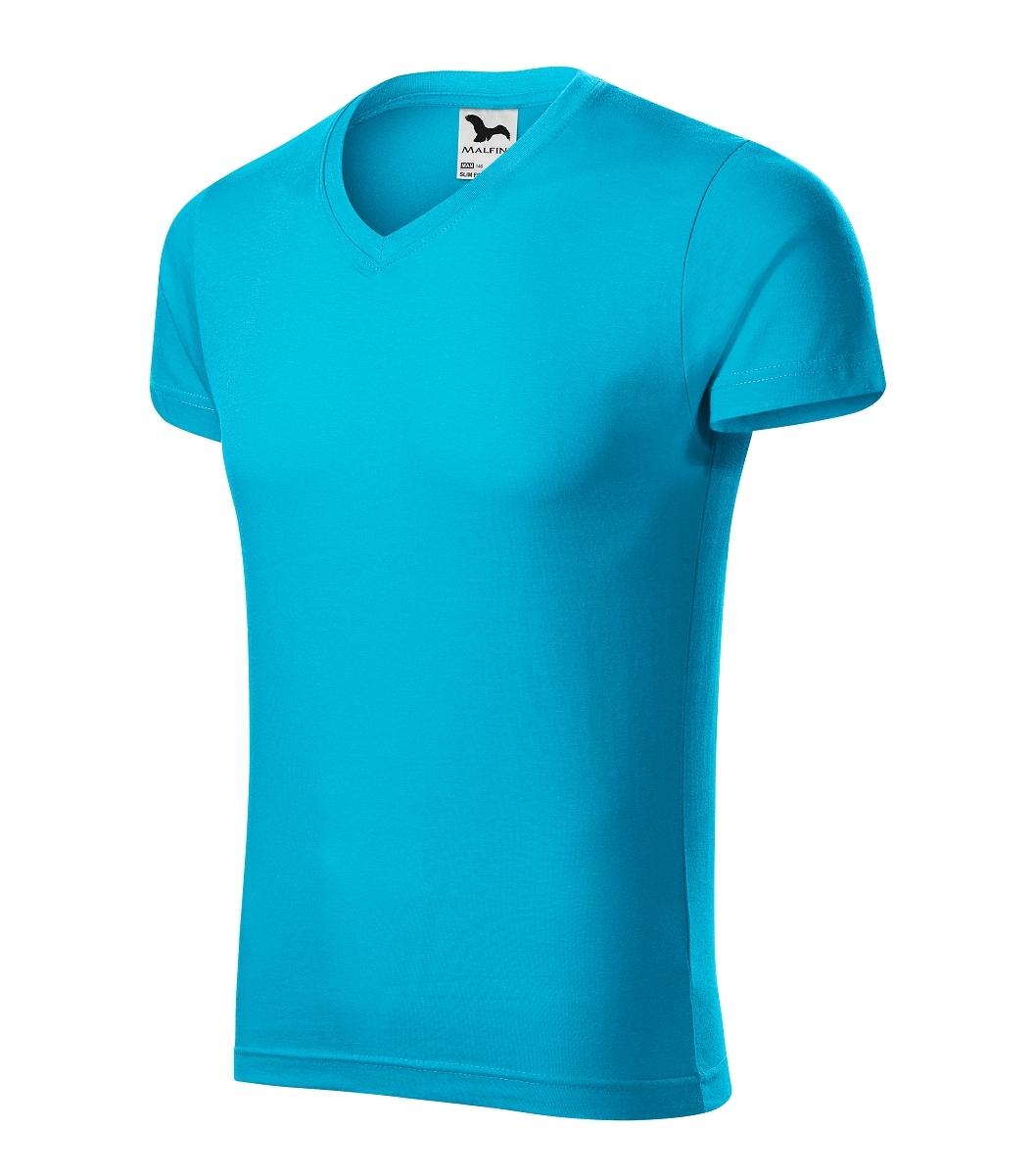 Malfini SLIM FIT V-NECK 146 Tričko pánske XL, Tyrkysová