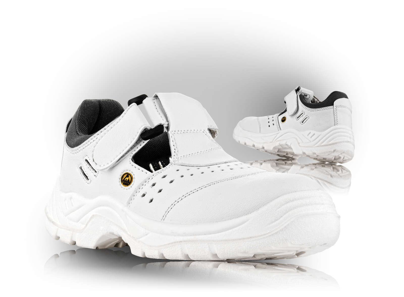 VM Footwear BERN S1 ESD Bezpečnostné sandále Biela, 36