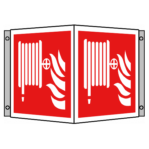 BZ PH760 Tabuľka uhlová hasiaca hadica - plast 20x20 cm Červená-Biela