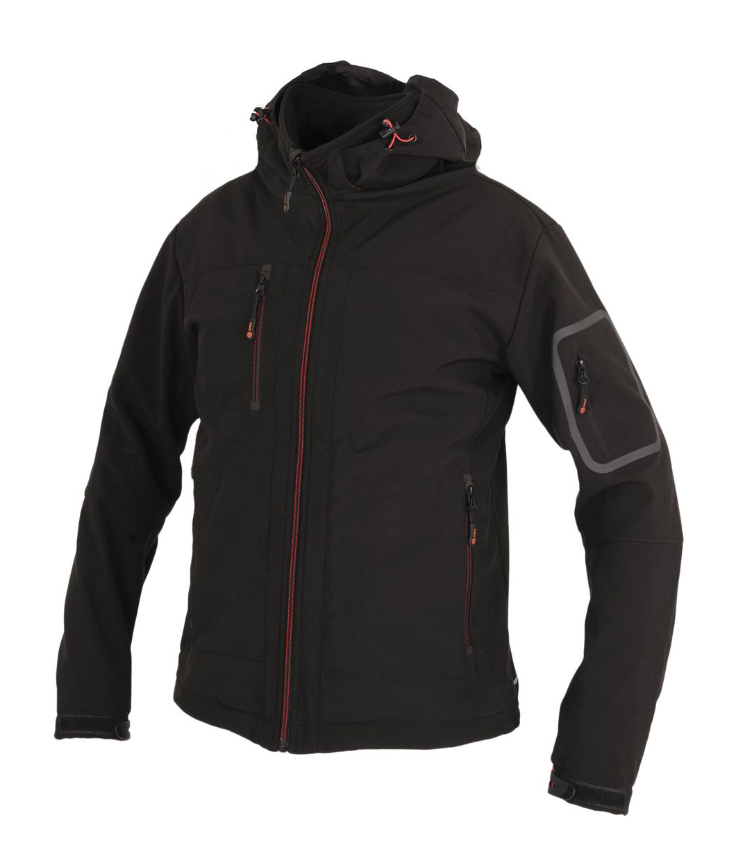 Promacher RUFUS JACKET Softshellová bunda S, Čierna-Červená