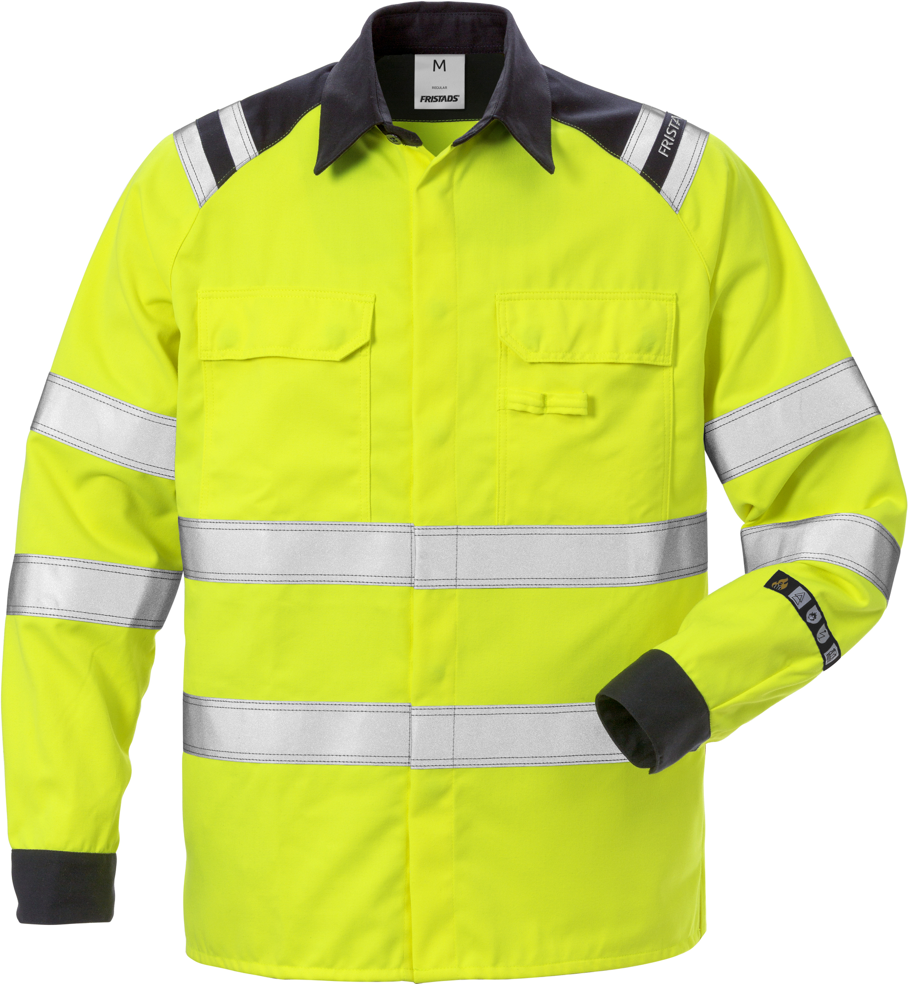 Fristads Flamestat výstražná košeľa 7050 ATS XS, Fluorescenčná žltá-Námornícka modrá