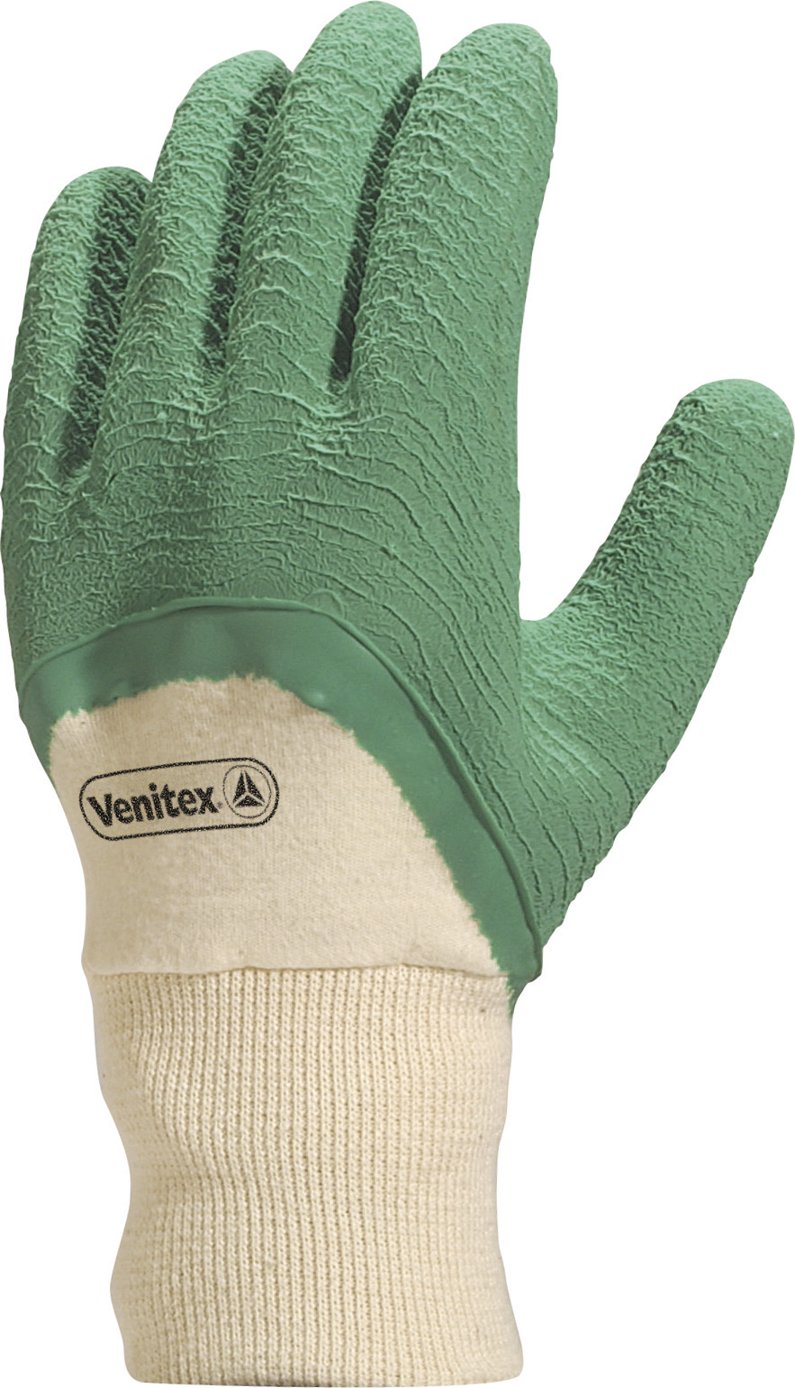 Delta Plus LA500 Pracovné latexové rukavice Biela-Zelená, 7