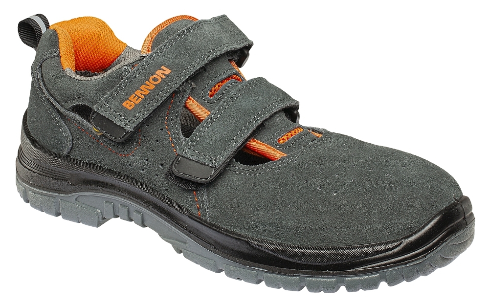 Bennon TOBLER S1 ESD NM SANDAL Bezpečnostné sandále Čierna-Oranžová, 37