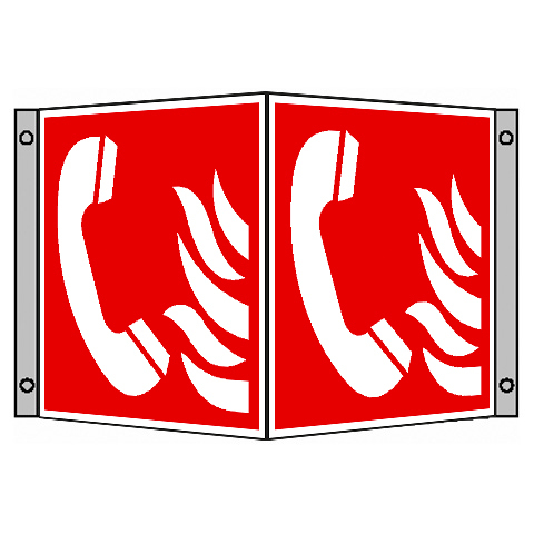 BZ PH754 Tabuľka uhlová ohlasovňa požiaru - plast 20x20 cm Červená-Biela