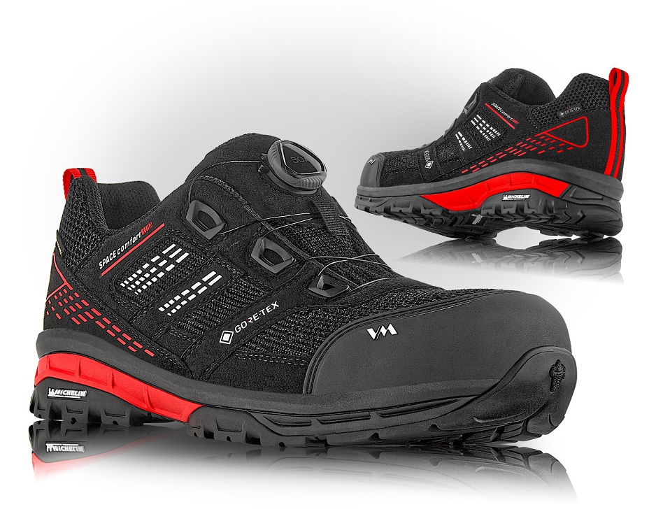 VM Footwear TENNESSEE S7L BOA Bezpečnostná obuv Čierna-Červená, 39