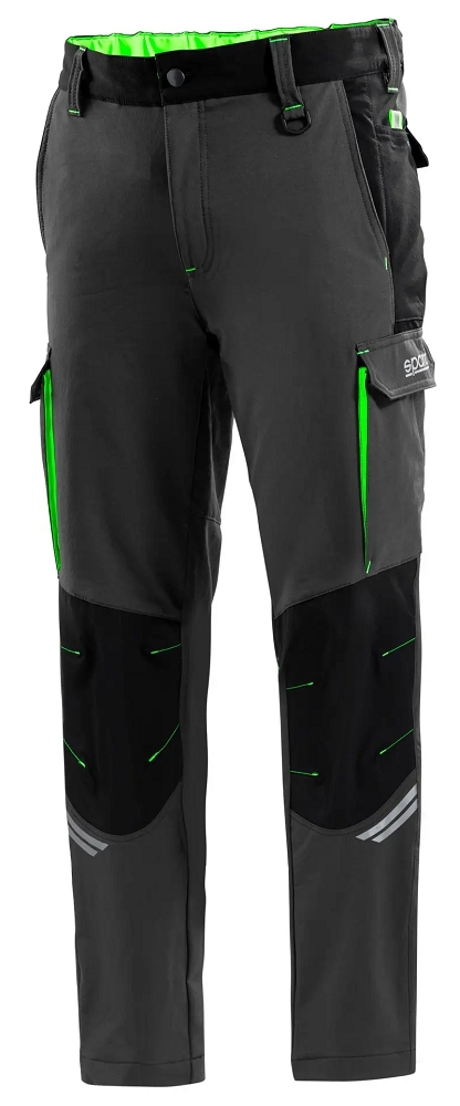 Sparco OREGON TECH TROUSERS Pracovné nohavice XS, Sivá-Zelená