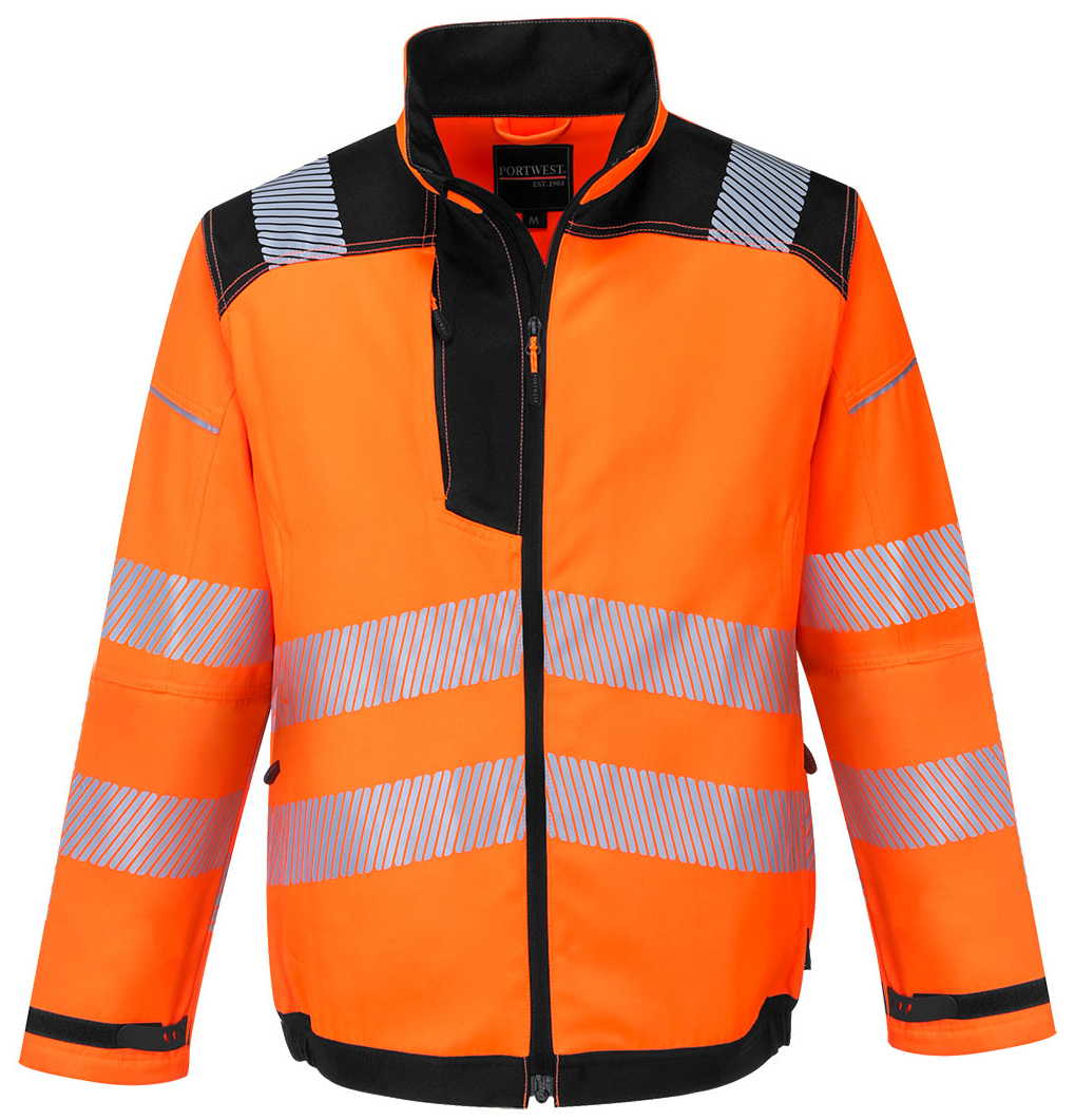 Portwest T500 HI-VIS Reflexná bunda PW3 S, Fluorescenčno oranžová-Čierna