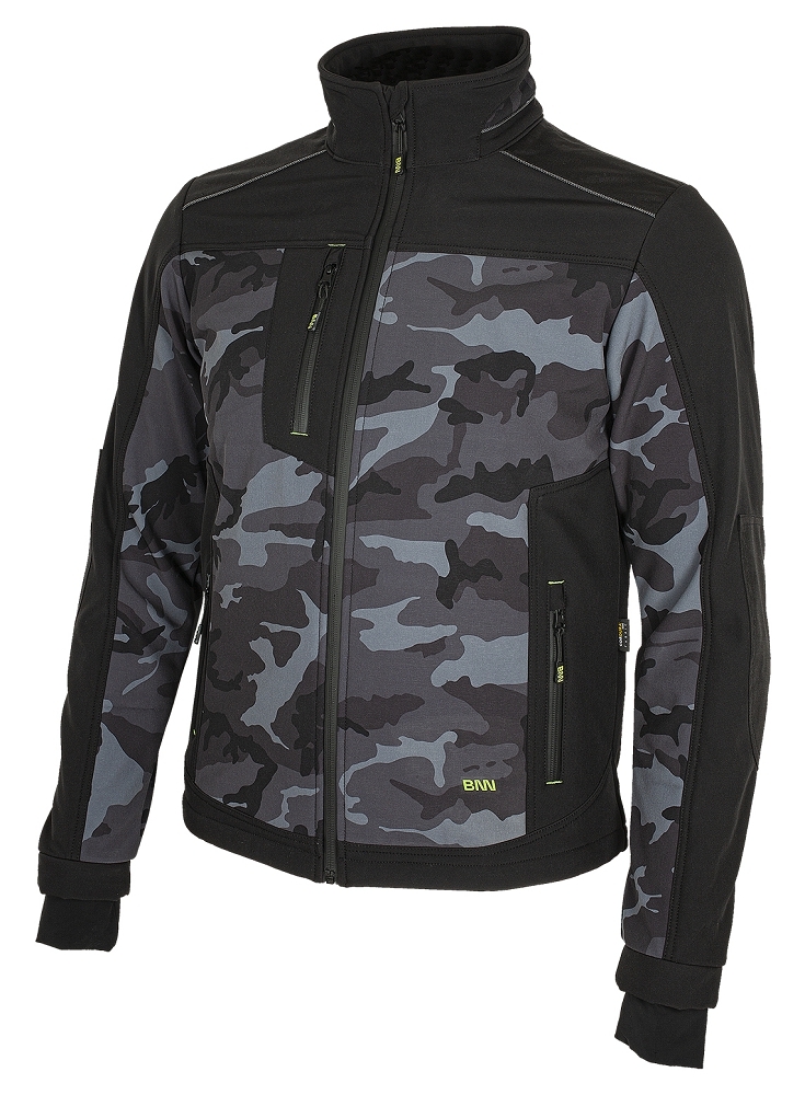 Bennon CAMOS JACKET BLACK/GREY Softshellová bunda S, Čierna-Sivá