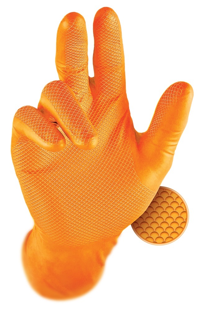 GRIPPAZ 246 Jednorazové rukavice 50 kusov, Oranžová, 8