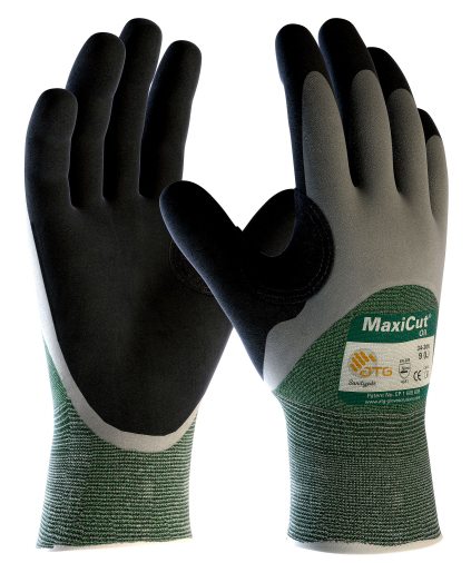 ATG 34-305 MAXICUT OIL Protiporezné rukavice Zelená-Čierna, 6