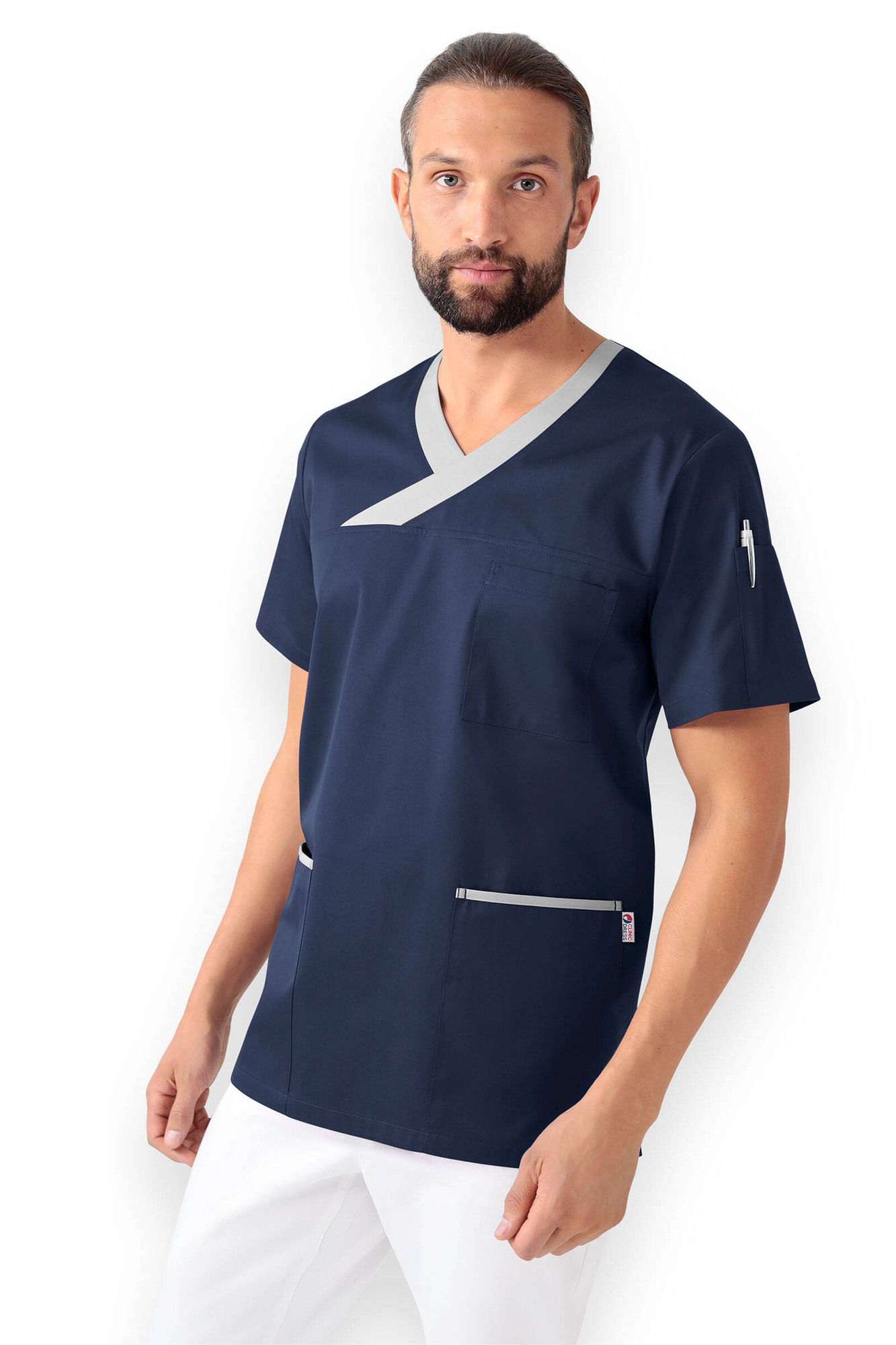 Clinic Dress CORE Tunika pánska XS, Námornícka modrá-Sivá