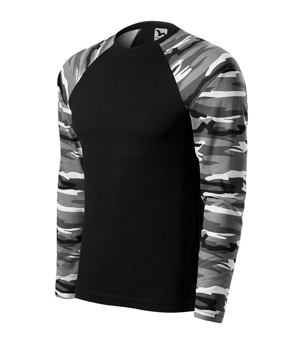 Malfini CAMOUFLAGE LS 166 Tričko unisex XS, Camouflage grey