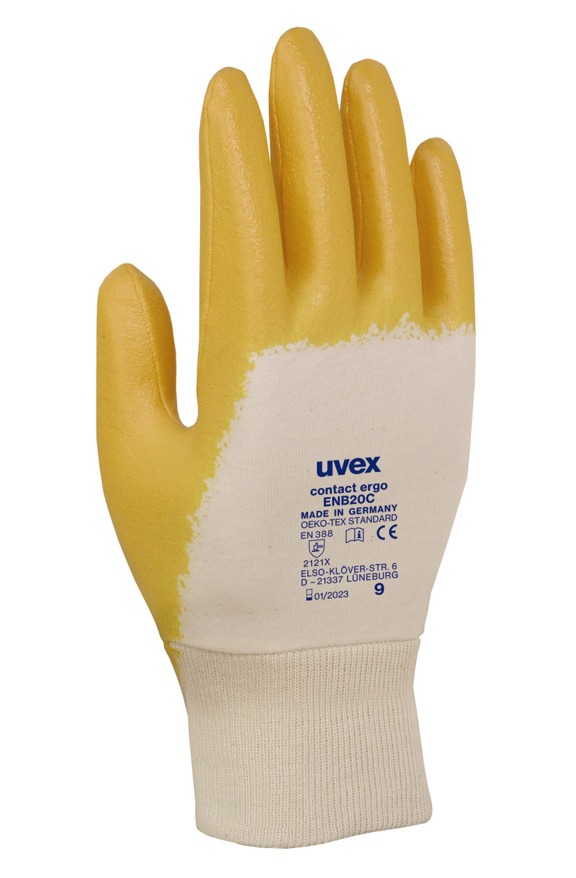 Uvex CONTACT ERGO ENB20C Pracovné rukavice Biela-Oranžová, 6