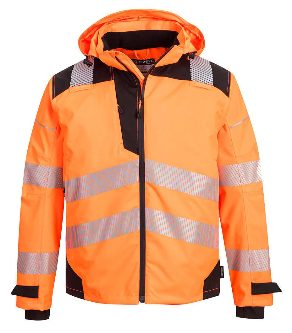 Portwest PW360 Reflexná bunda PW3 S, Fluorescenčno oranžová-Čierna
