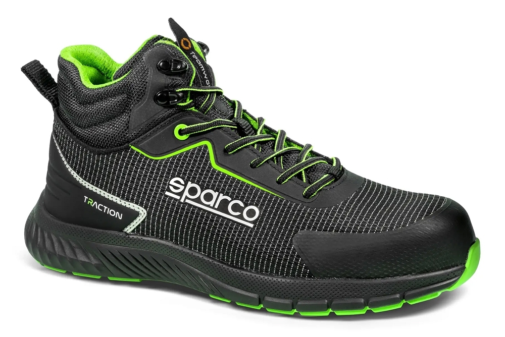 Sparco TRACTION-H NAOKI ESD S3S SR FO HRO Bezpečnostná obuv Čierna-Zelená, 36