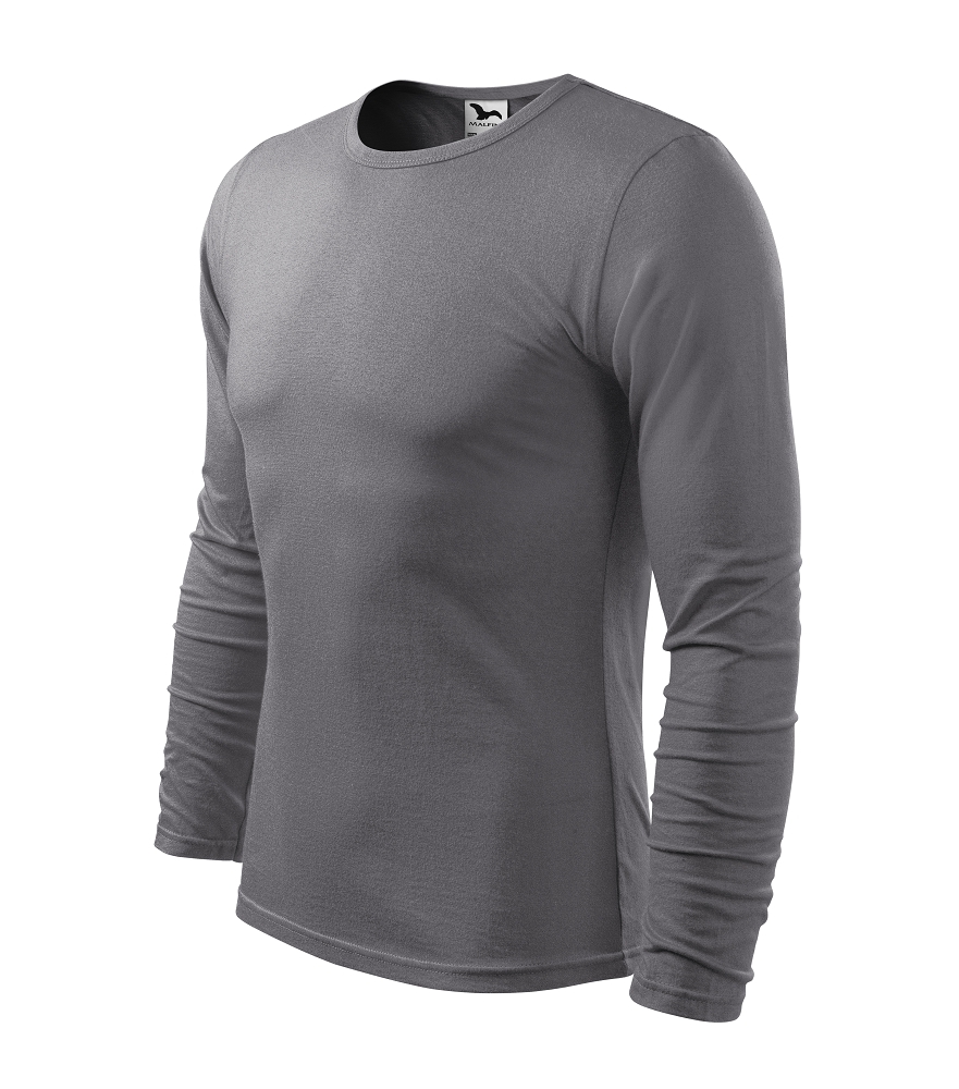 Malfini FIT-T LS 119 Tričko pánske S, Oceľovo sivá