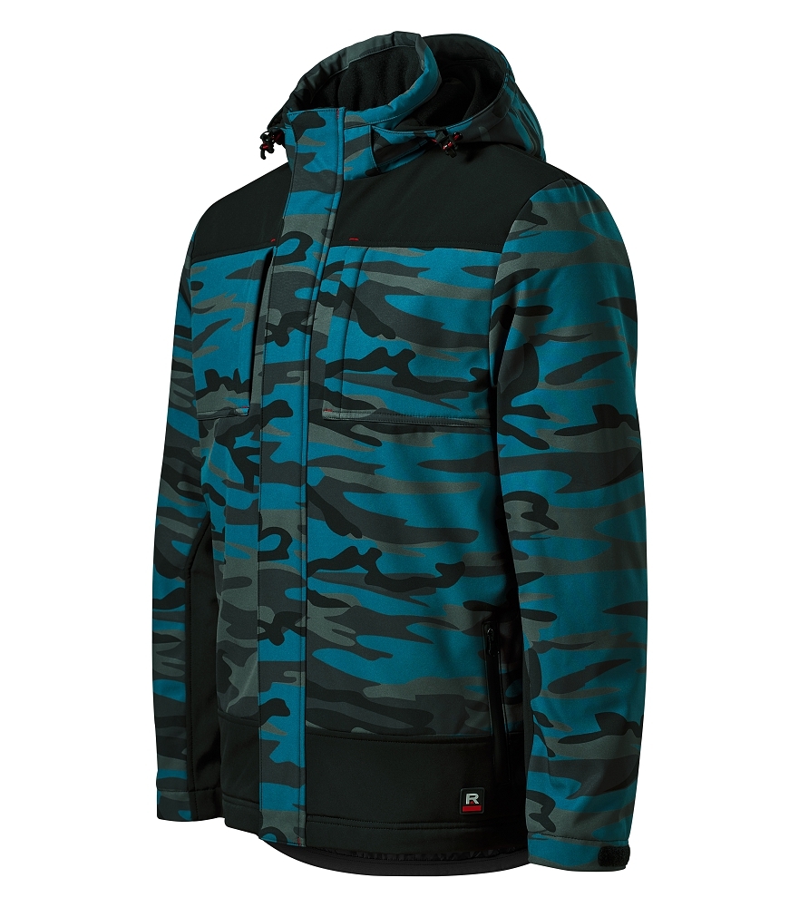 Rimeck VERTEX CAMO W56 Zimná softshellová bunda pánska L, Camouflage petrol