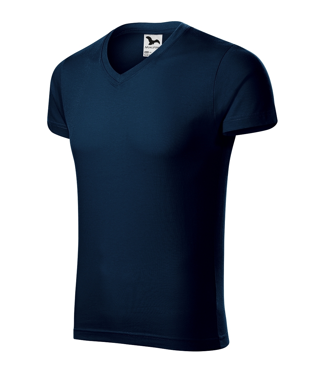 Malfini SLIM FIT V-NECK 146 Tričko pánske S, Tmavo modrá