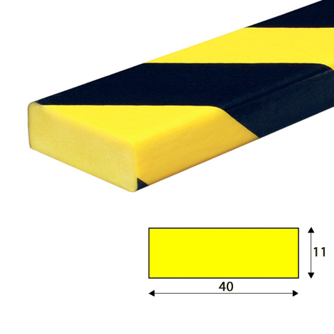 DP 10025 Varovný a ochranný profil 15 - 4x1,1x500 cm Čierna-Žltá