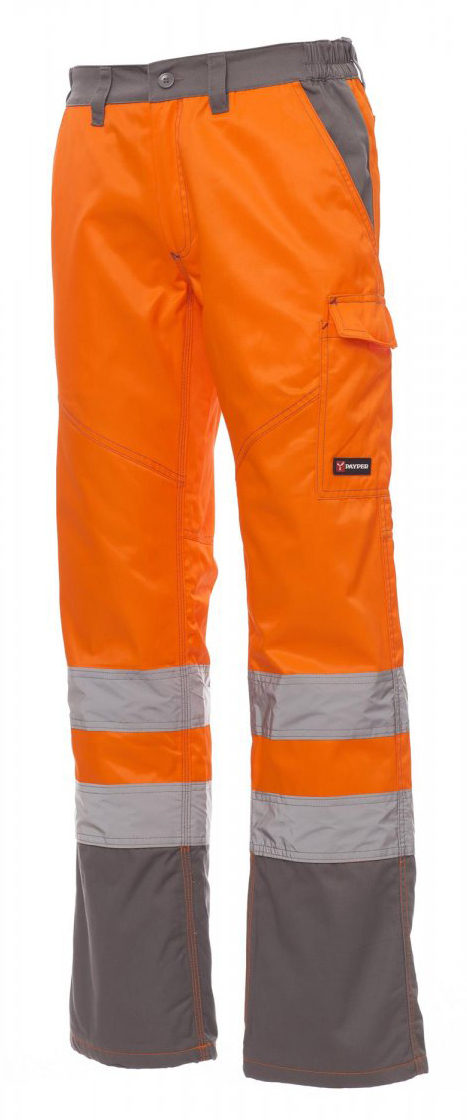 Payper CHARTER POLAR Reflexné zateplené nohavice pánske S, Fluorescent orange-Steel grey
