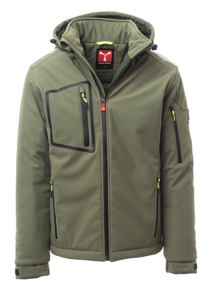 Payper STREAM PAD Softshellová bunda zateplená XL, Military green-Green