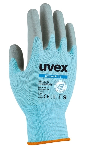 Uvex PHYNOMIC C3 Protiporezné rukavice 6, Svetlomodrá-Sivá
