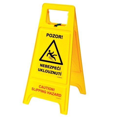 DHS VT15 Výstražná tabuľa - Pozor! Nebezpečenstvo pošmyknutia! Žltá