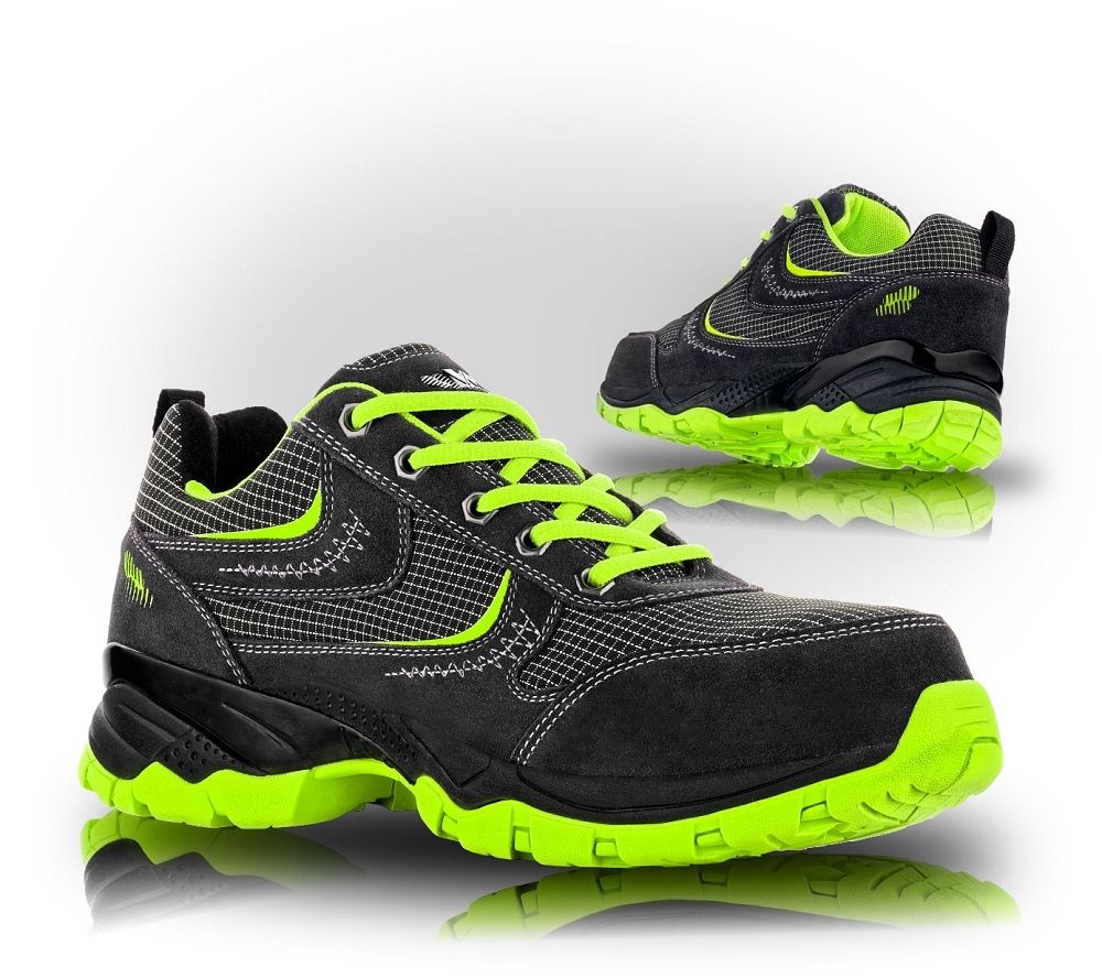 VM Footwear IOWA S1P Bezpečnostná obuv Čierna-Zelená, 36