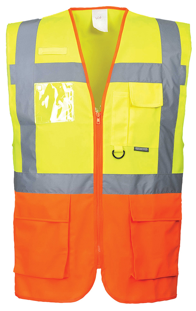 Portwest S376 Manažérska reflexná vesta S, Fluorescenčno žltá-Oranžová