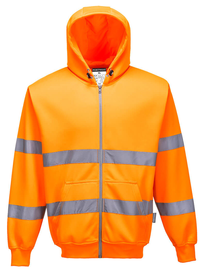 Portwest B305 HI-VIS Mikina na zips S, Fluorescenčno oranžová