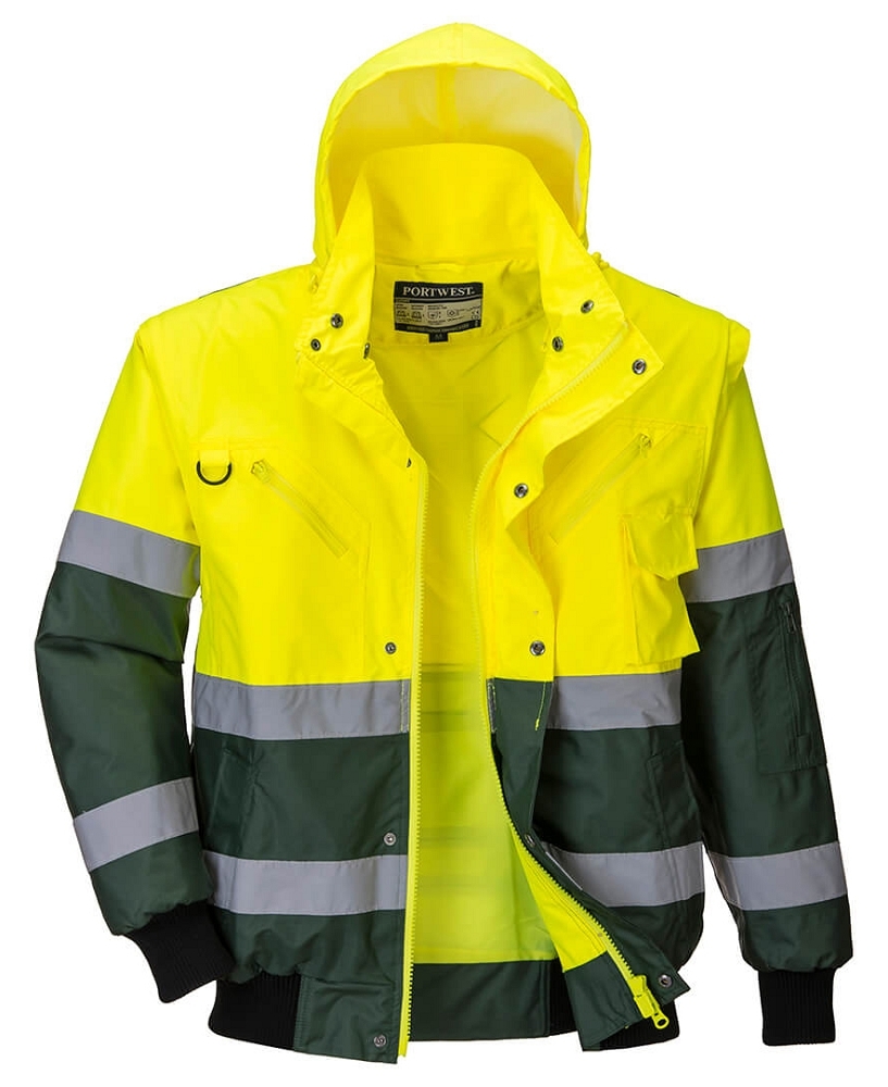 Portwest C565 X HI-VIS BOMBER Reflexná bunda S, Reflexná žltá-Zelená