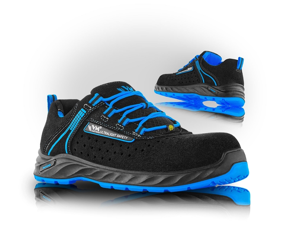 VM Footwear CAROLINA S1P ESD Bezpečnostná obuv Čierna-Modrá, 36