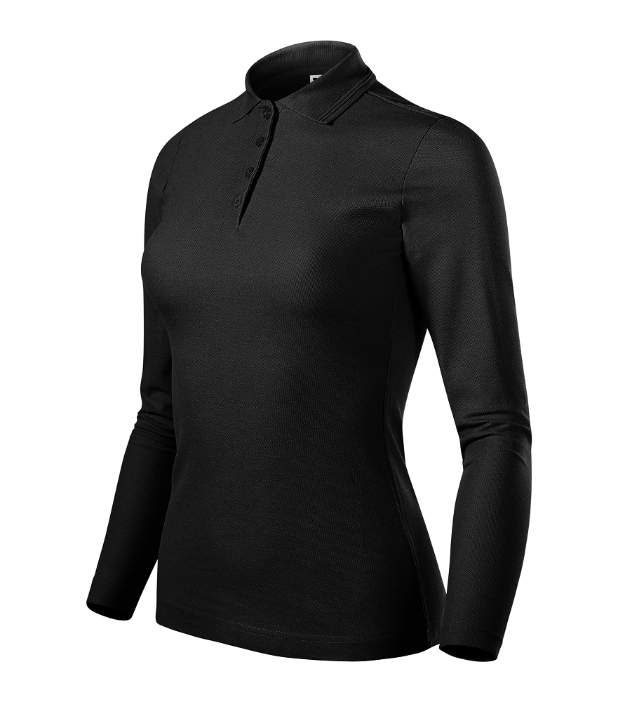 Malfini PIQUE POLO LS 231 Polokošeľa dámska Čierna, XL