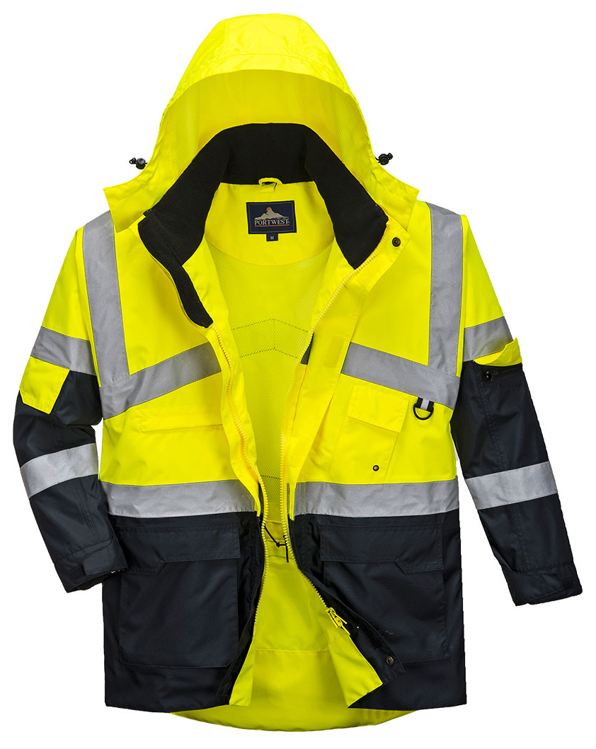 Portwest S760 HI-VIS Reflexná bunda S, Fluorescenčno žltá-Námornícka modrá