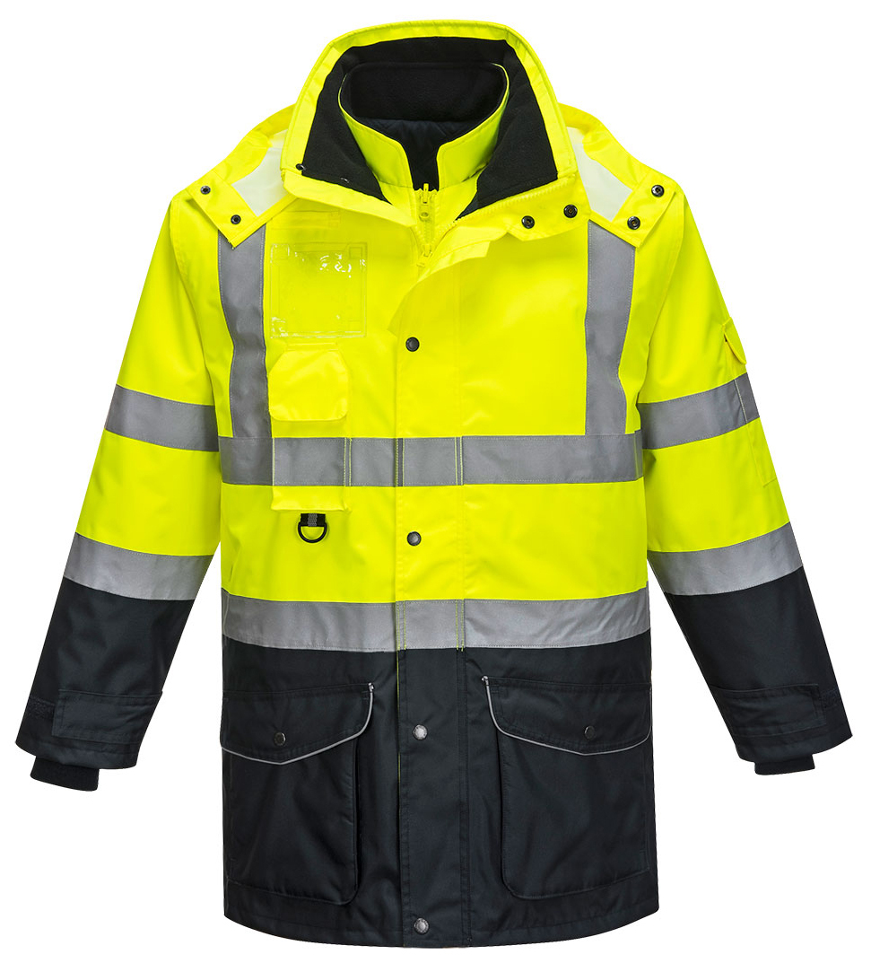 Portwest S426 HI-VIS CONTRAST TRAFFIC Reflexná bunda 7v1 S, Fluorescenčno žltá-Námornícka modrá
