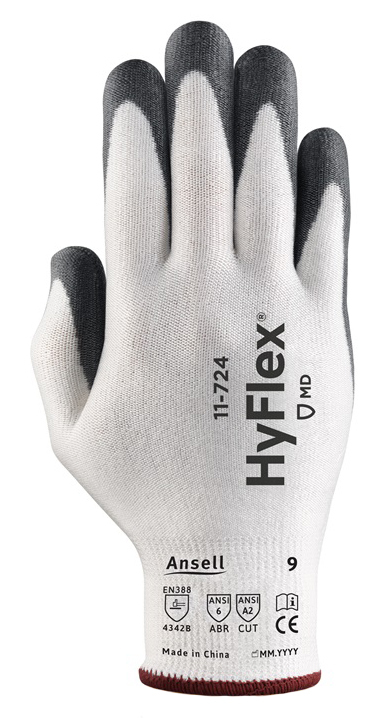 Ansell HYFLEX 11-724 Protiporézne rukavice Biela-Sivá, 6