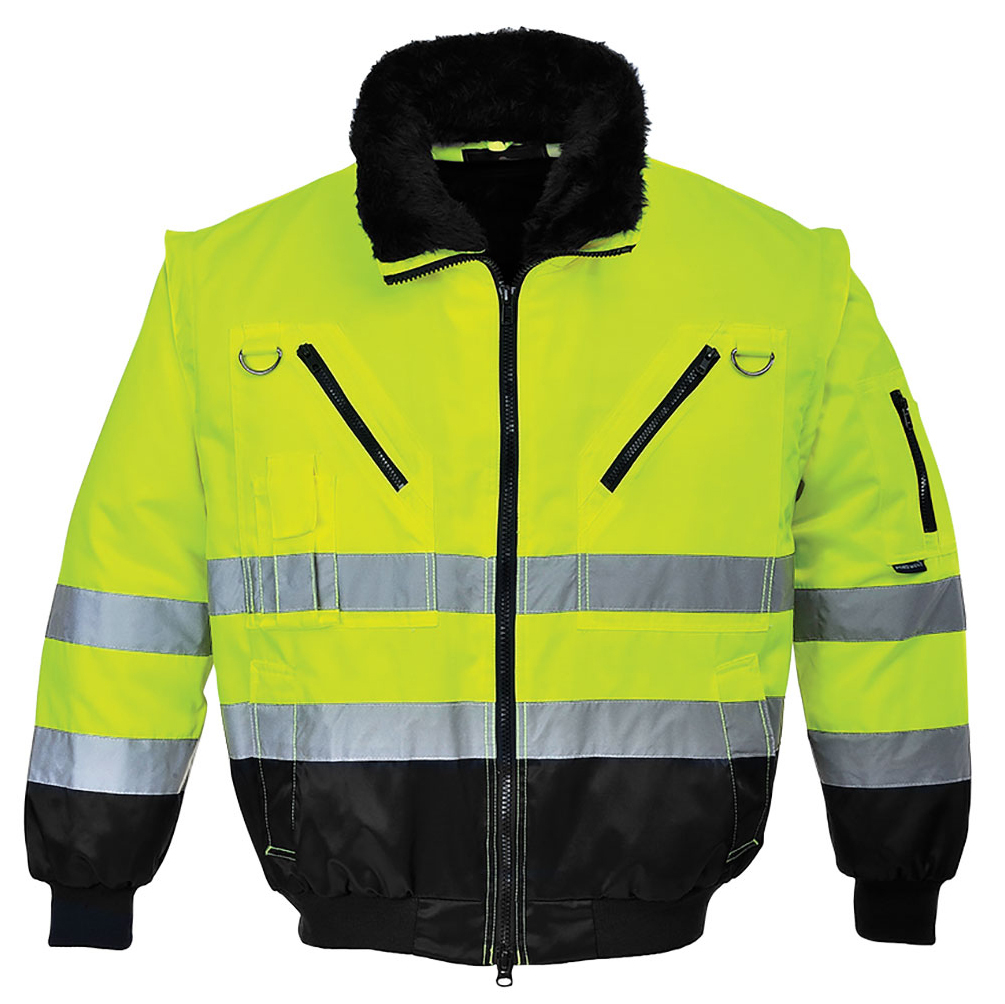 Portwest PJ50 HI-VIS PILOT Reflexná bunda 3v1 S, Fluorescenčno žltá-Čierna