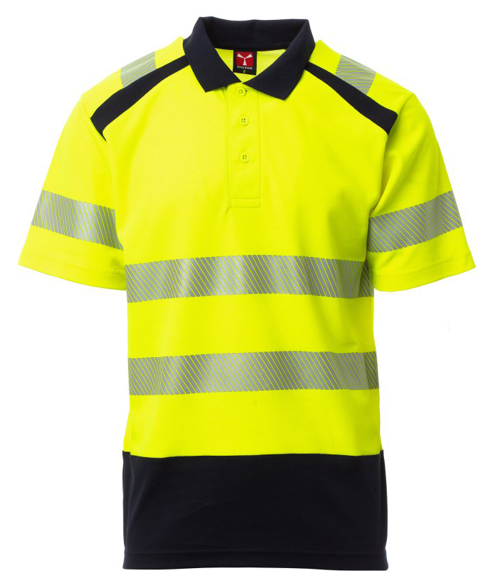 Payper ROAD Reflexná polokošeľa XS, Fluorescent yellow-Navy blue