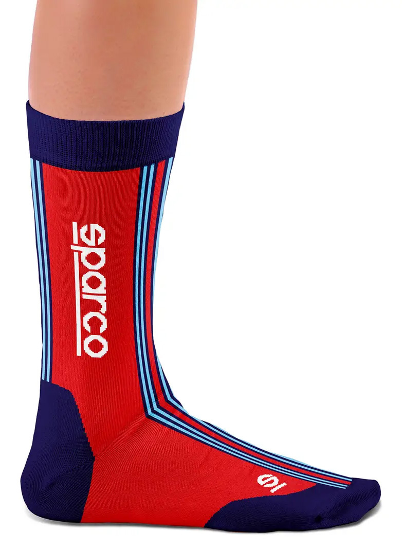 Sparco ICONIC DESIGN SOCKS MARTINI RACING Ponožky 36-40, Červená-Modrá