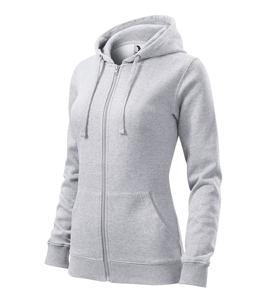 Malfini TRENDY ZIPPER 411 Mikina dámska M, Svetlosivý melír