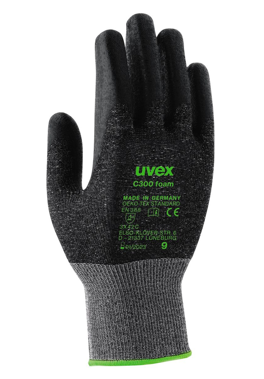 Uvex C300 FOAM Protiporezné rukavice 7, Antracitová