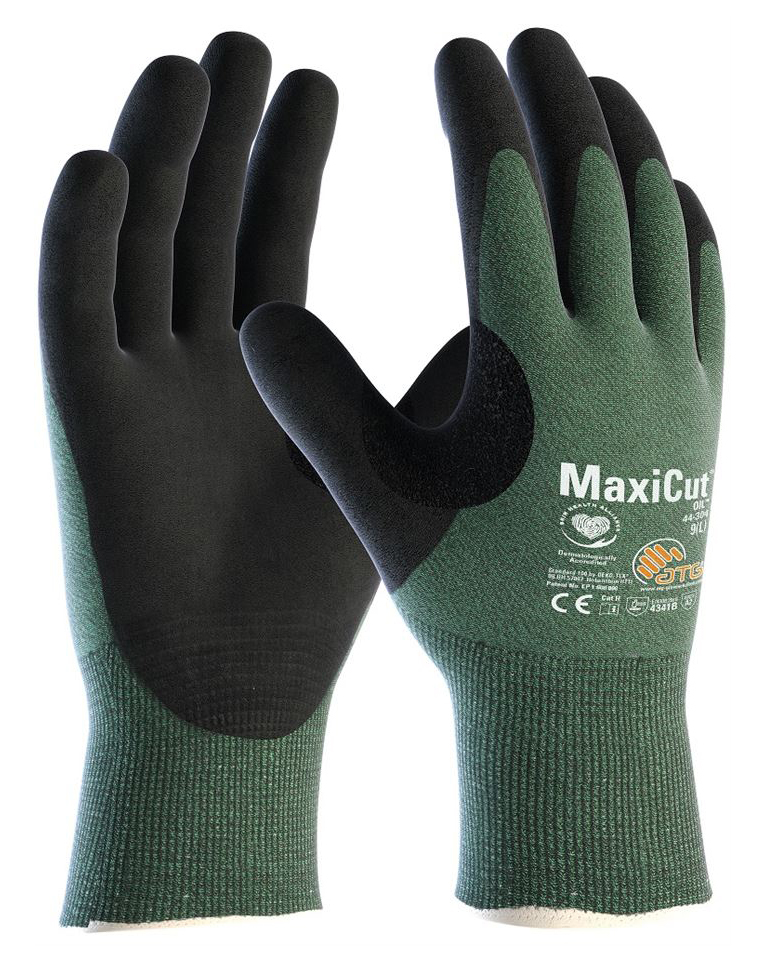 ATG 44-304 MAXICUT OIL Protiporezné rukavice Čierna-Zelená, 9