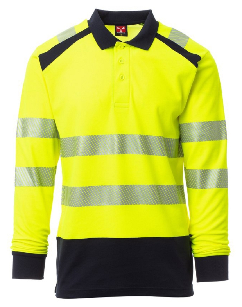 Payper ROAD WINTER Reflexná polokošeľa 3XL, Fluorescent yellow-Navy blue