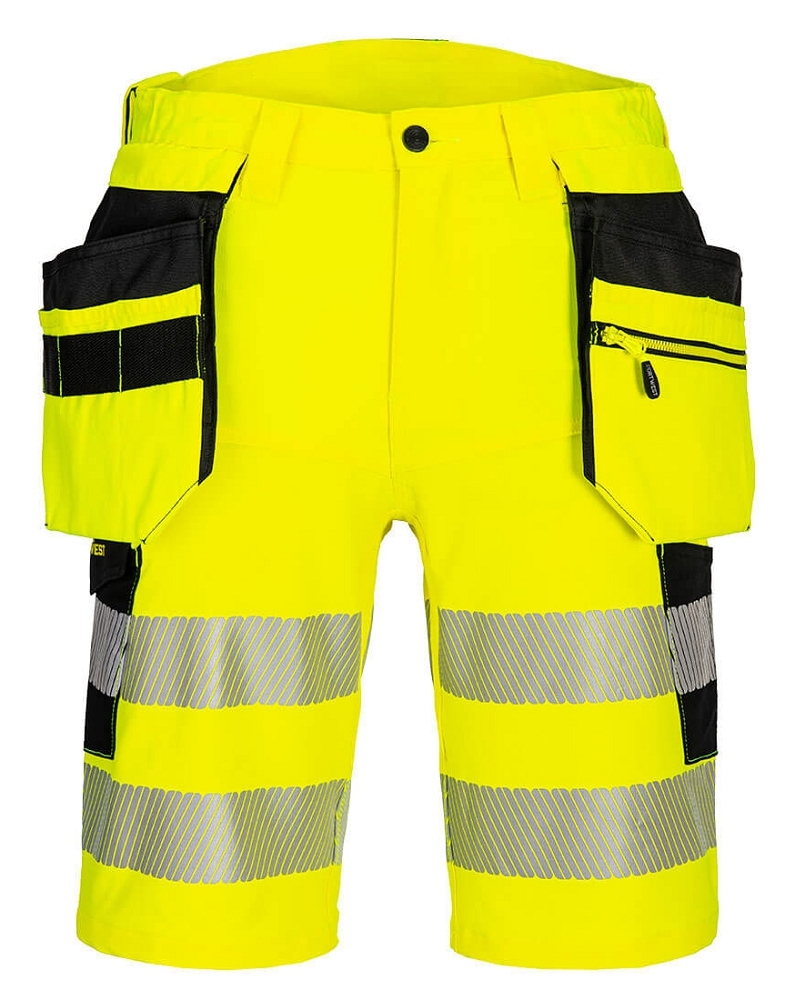 Portwest DX446 DX4 Reflexné kraťasy 46, Reflexná žltá-Čierna