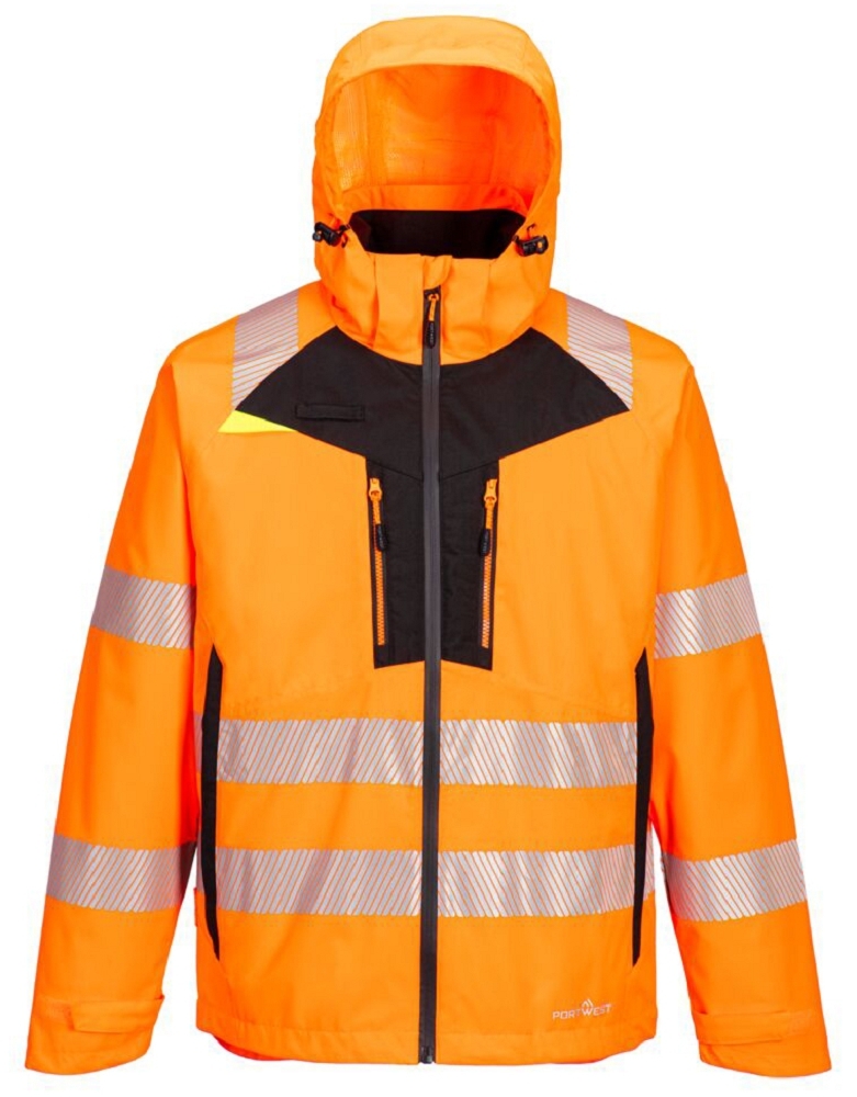 Portwest DX466 DX4 Reflexná nepremokavá bunda 4v1 S, Reflexná oranžová-Čierna