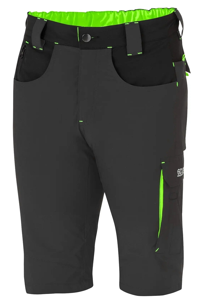 Sparco LAREDO TECH LIGHT SHORTS Krátke nohavice XS, Sivá-Zelená