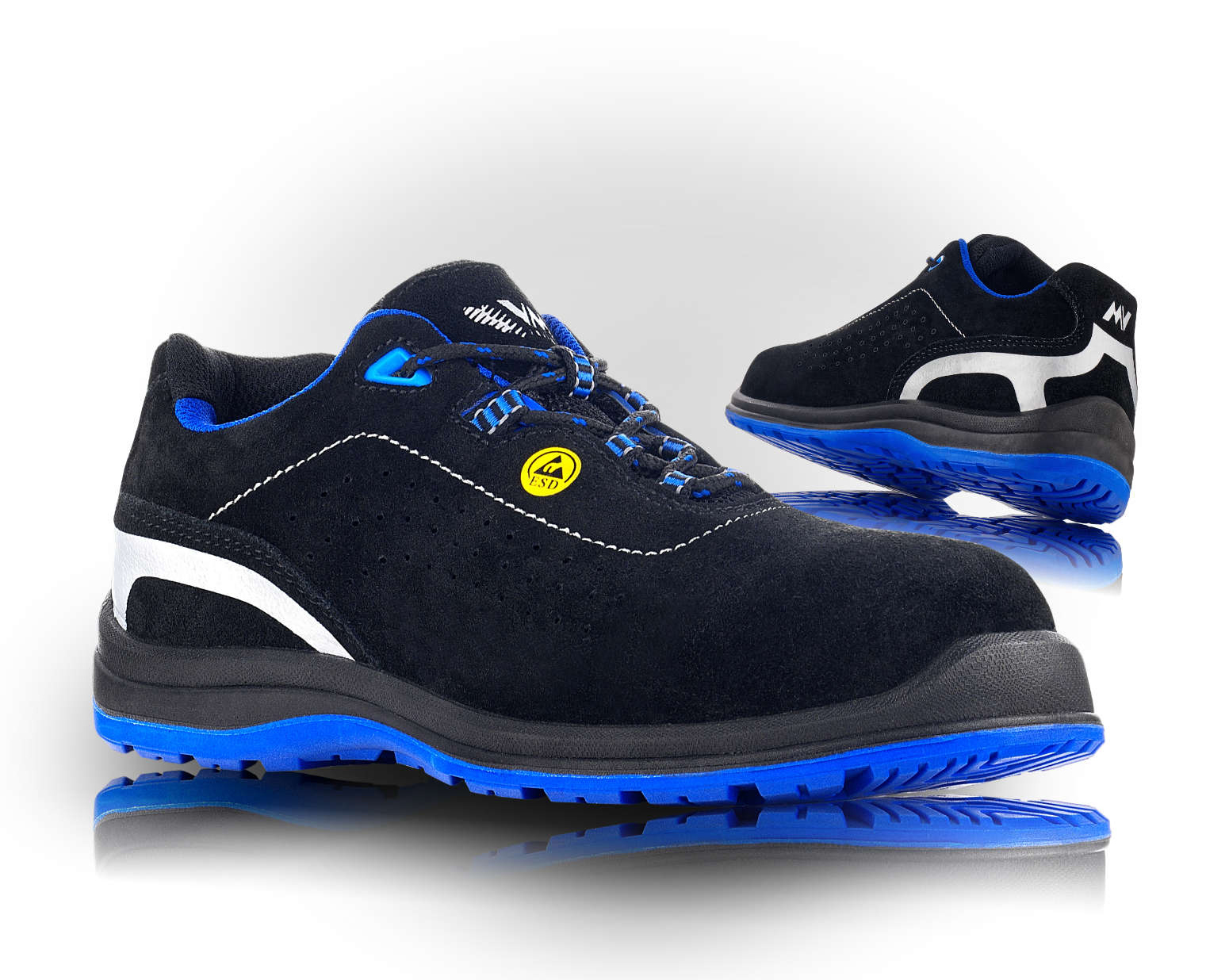 VM Footwear RIMINI S1P ESD Bezpečnostná obuv Čierna-Modrá, 36