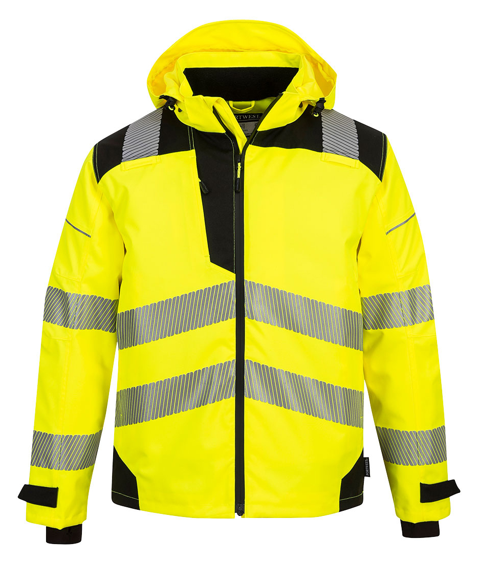 Portwest PW360 Reflexná bunda PW3 S, Fluorescenčno žltá-Čierna