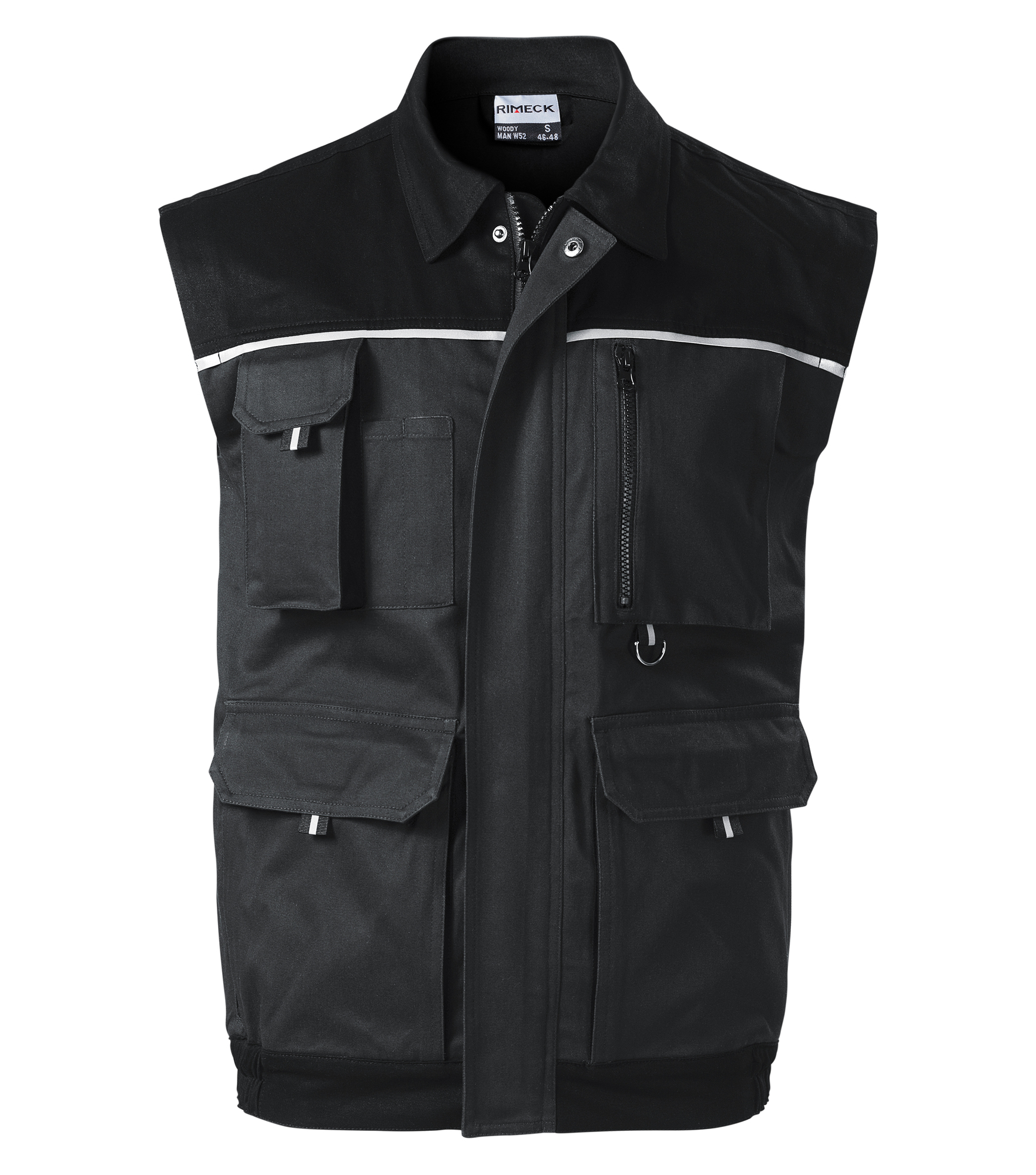 Rimeck WOODY W52 Pracovná vesta pánska 44/46, Ebony gray